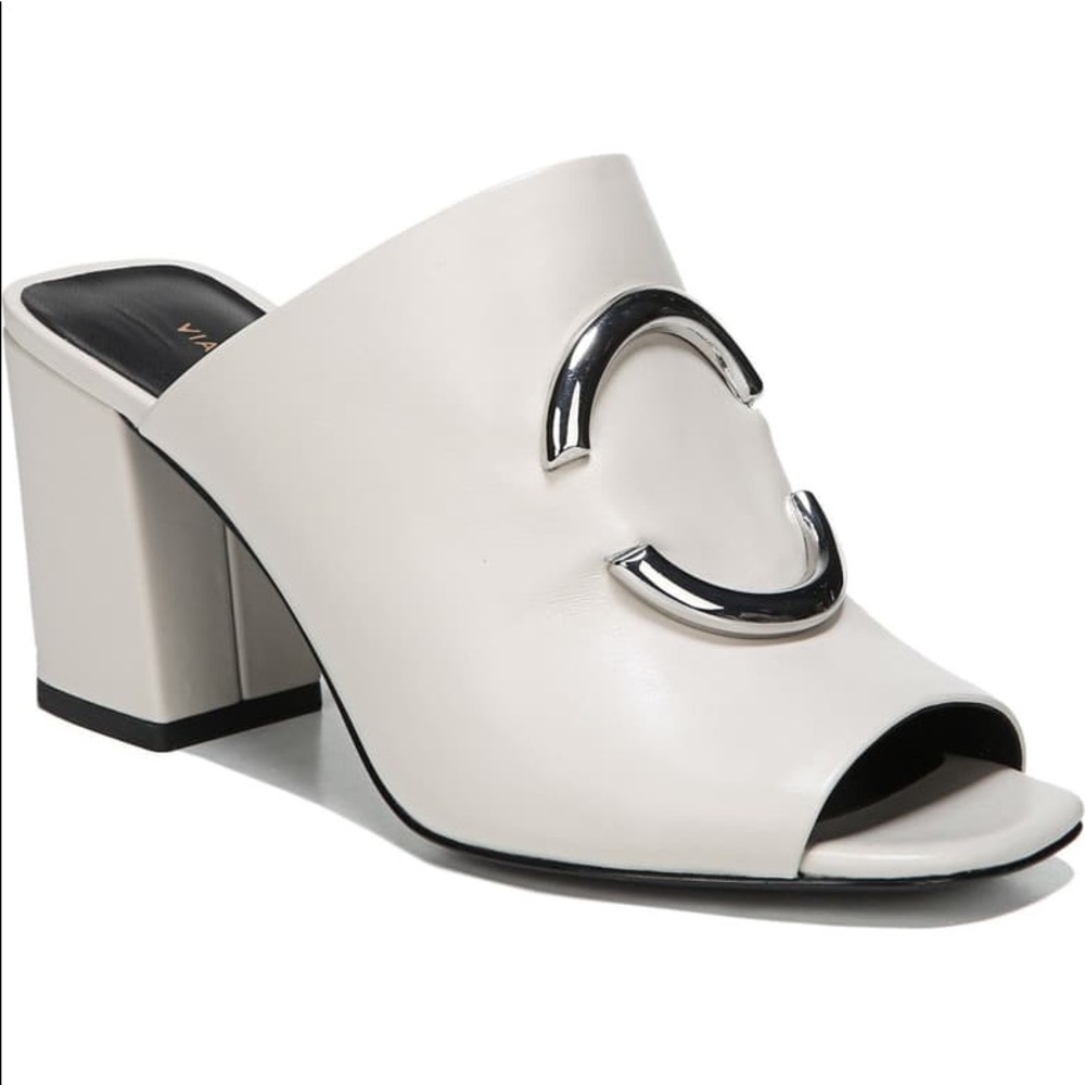 Via Spiga “Eleni” Slide Sandal - Bone Leather